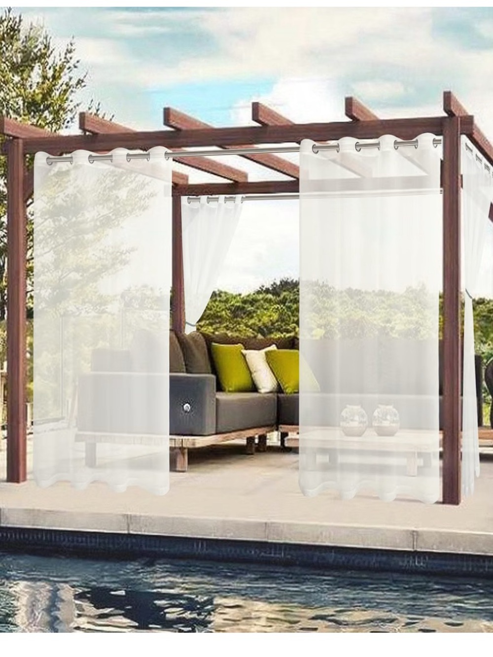NIB waterproof indoor/ outdoor sheer curtains